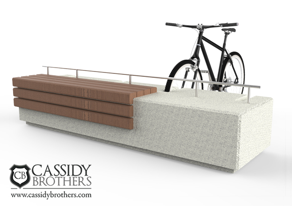 Concrete Bike rack with seating 